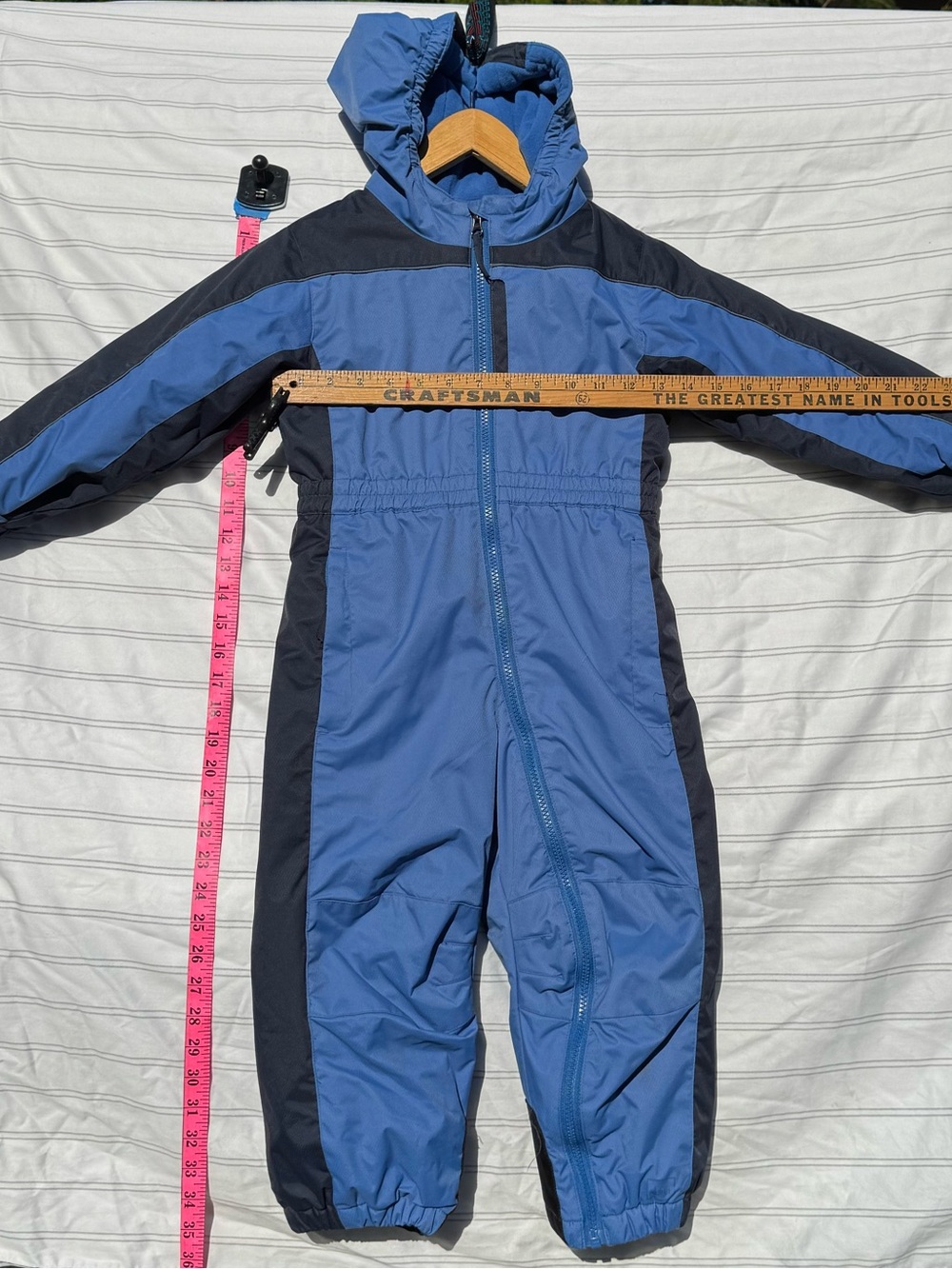 REI Co-op Kids 4T Strategy One Piece Snowsuit Blue Fleece Lined Insulated Buntin